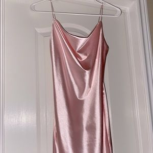 Baby pink satin mini dress💖